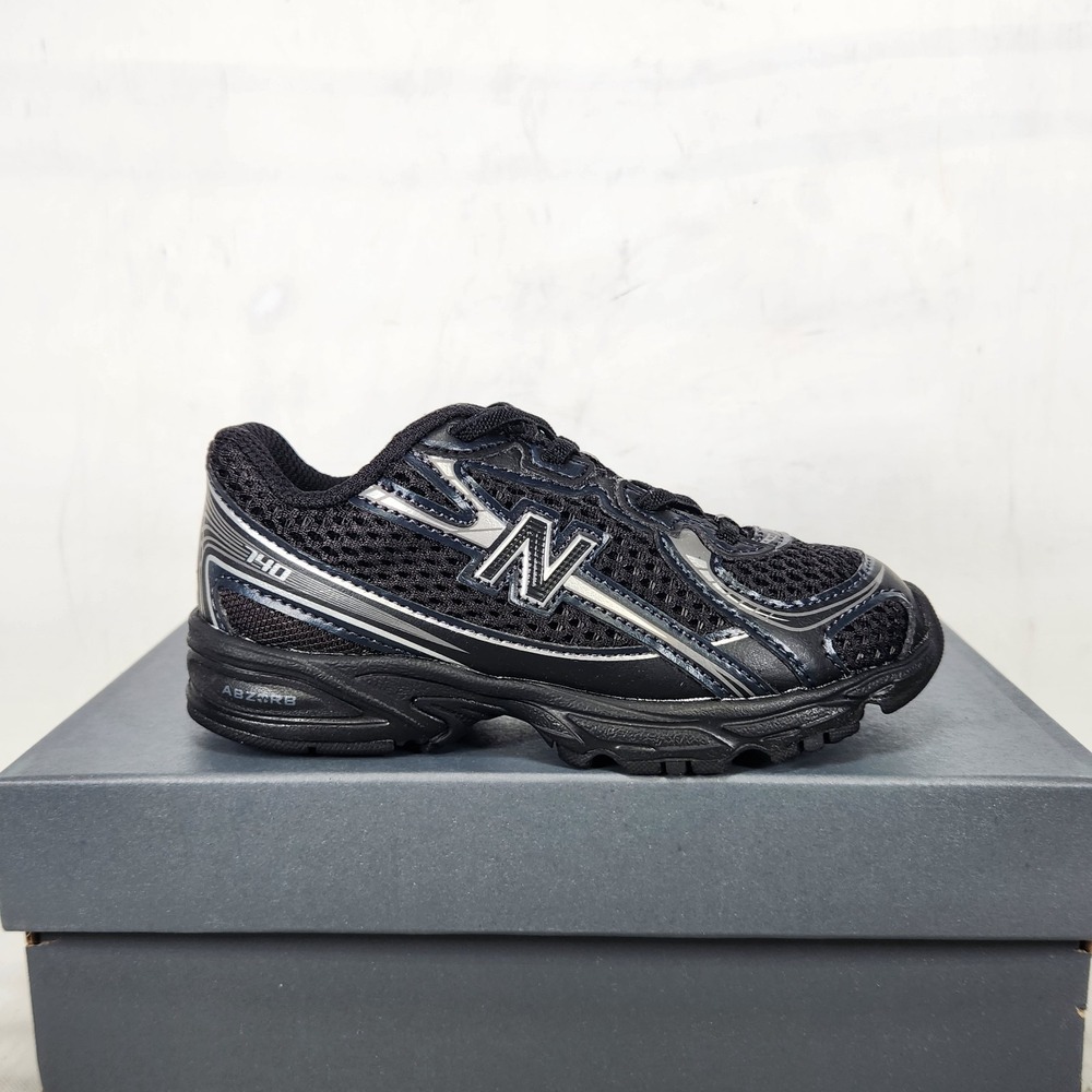 New Balance 740 Bungee Lace Toddler Size 5 Black Grey Running Shoes Sneakers